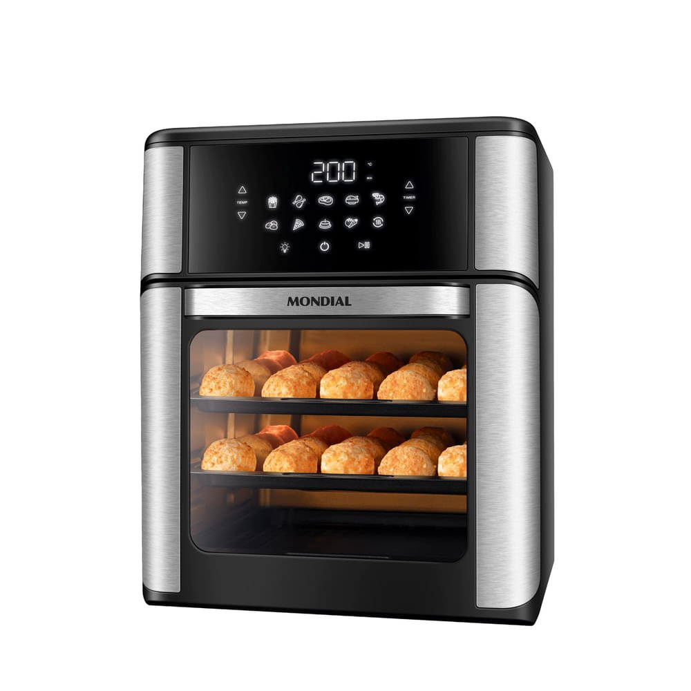 Air Fryer Forno Oven 12L Mondial preto/inox